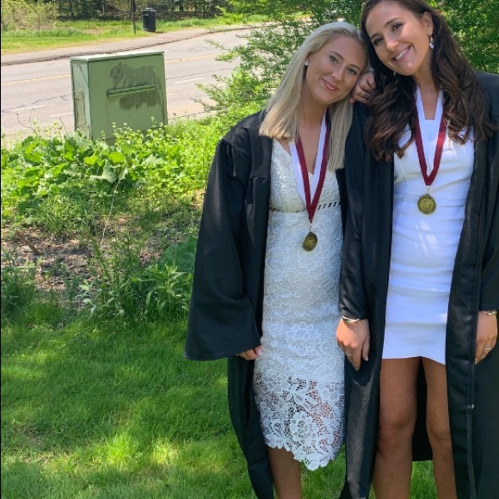 White Graduation Dress Lace Flowers